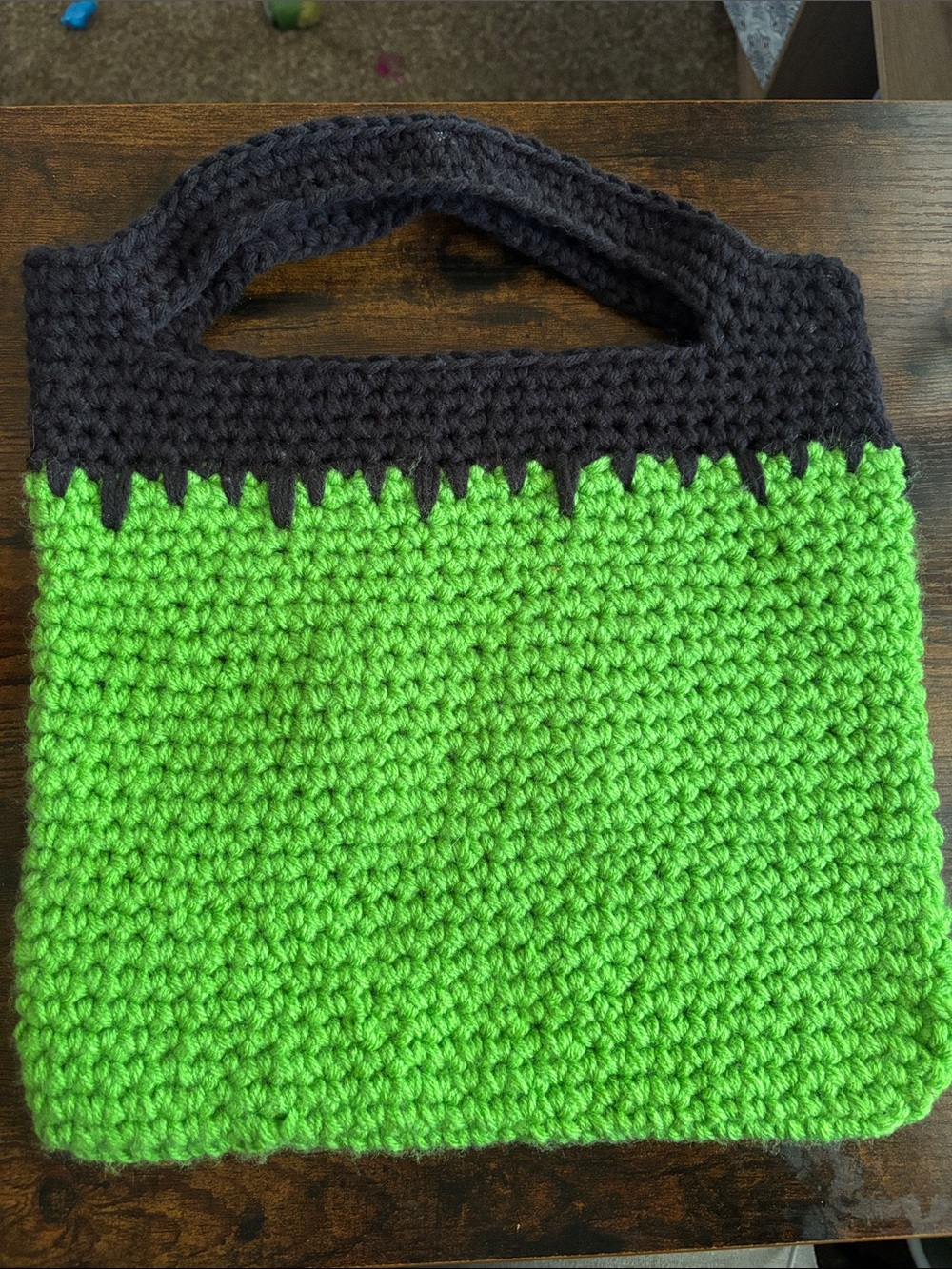 Crochet Kids Frankenstein Trick or Treat Bag - Picture 4 of 4